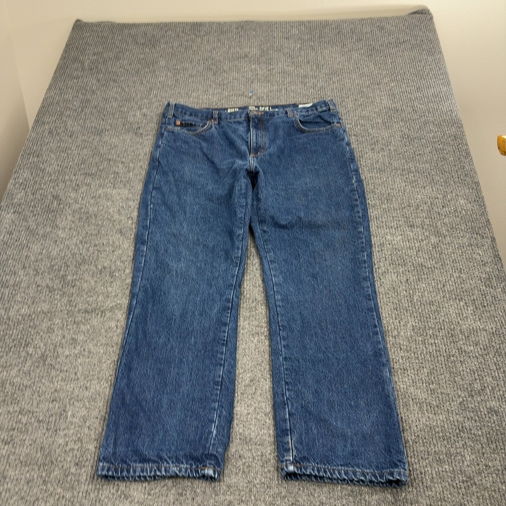 Dickies Jeans Mens 38x30 Blue Cotton Plaid Flannel Lined Relaxed Fit Workwear